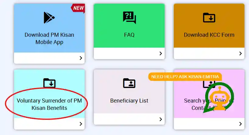 Voluntary Surrender of PM Kisan Benefits