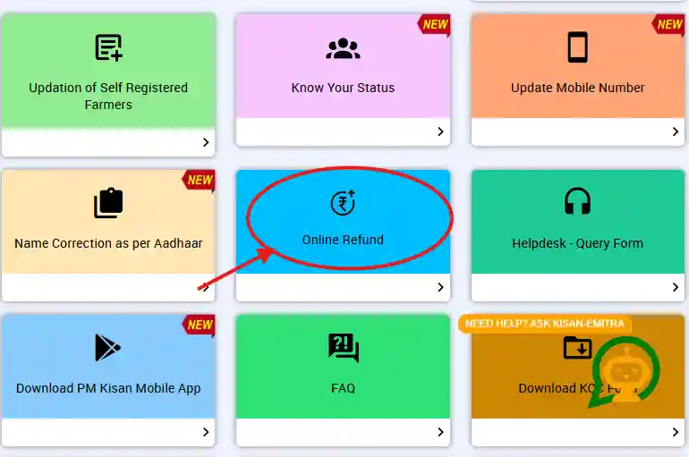 PM Kisan Online Refund करने की प्रक्रिया